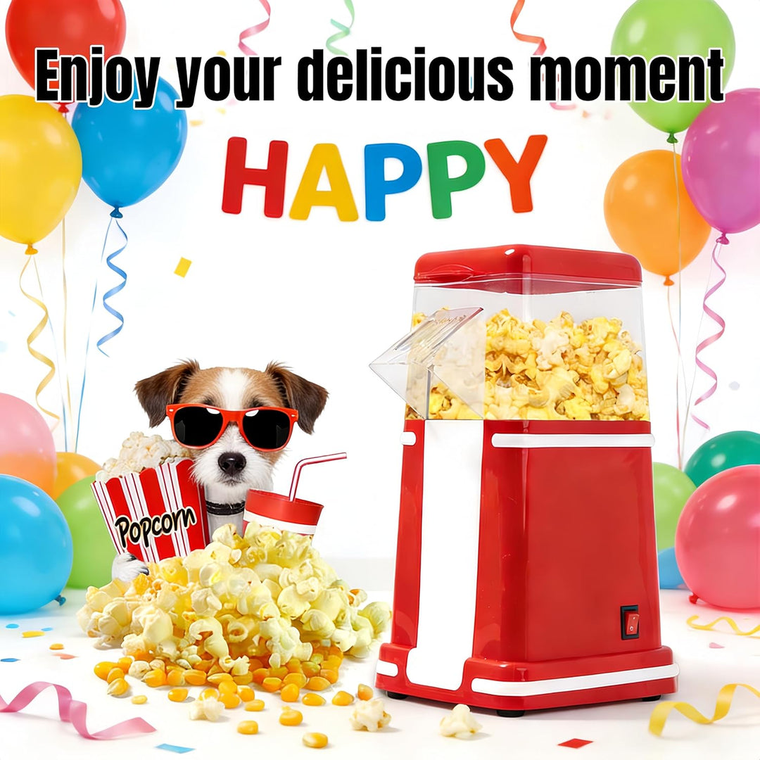 Kleiner Heim-Popcornmaschine, 3-Minuten-Schnellpopping, platzsparendes Kompakt-Design, transparente