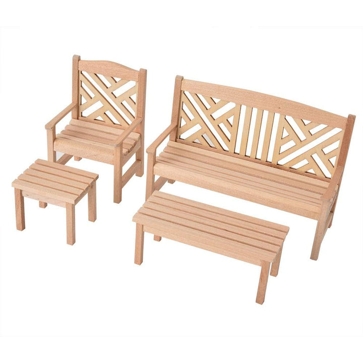 4 STÜCKE Holz Puppenhaus Möbel Garten Stuhl Hocker 1:12 Skala Holz Farbe Puppenhaus Miniatur Tisch S