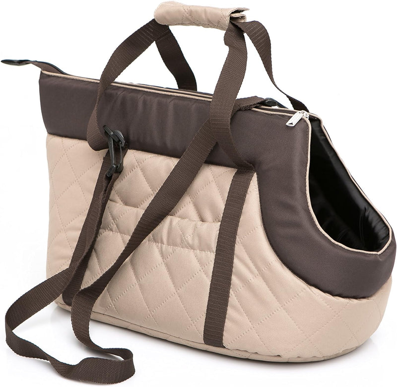 PillowPrim Hundetasche Tragetasche für kleinen und mittleren Hund Welpen Katze, Rucksack Beige - von