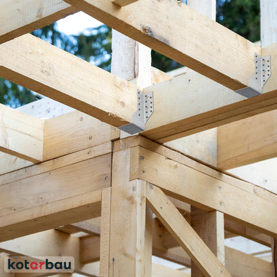 KOTARBAU® 10er Set Balkenschuh Typ A 50 mm Holzbalkenverbinder Balkenverbinder Verbinder für Baukons