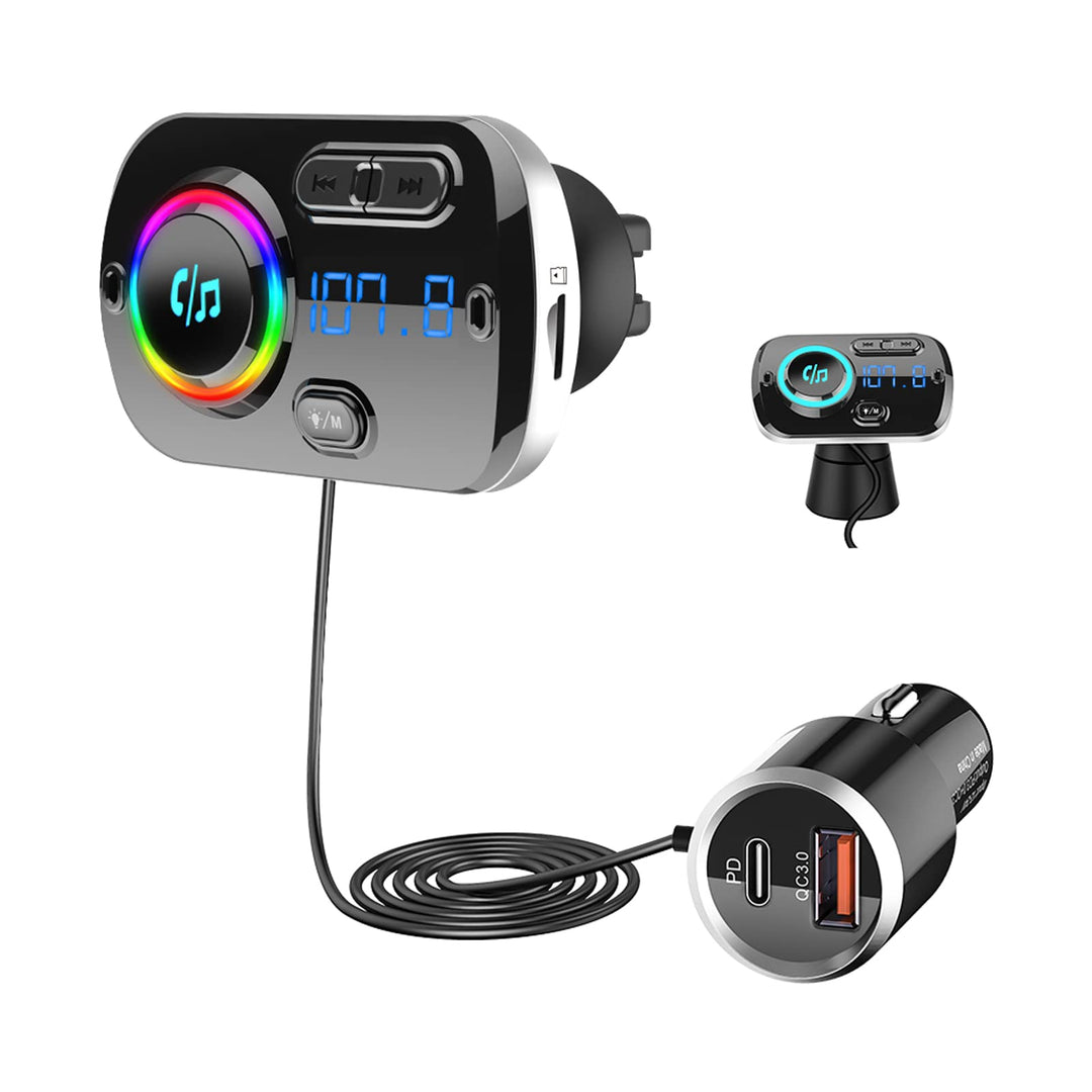 Bluetooth 5.3 FM Transmitter, SONRU Bluetooth Adapter Auto mit Freisprechanlage, [30W PD & 18W QC3.0