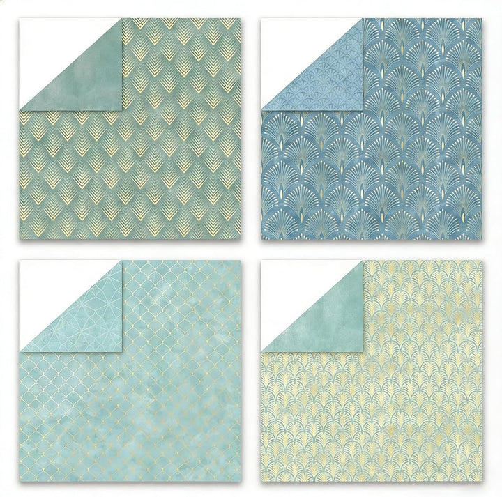 Scrapbooking Papier 24 Blatt, 30,5 x 30,5 cm, Doppelseitiges Muster Papierblock, Dekorpapier Set, Me