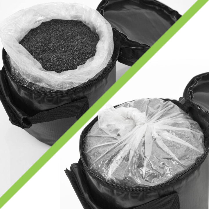 eyepower 20kg Profi Power Bag + 4 Wasserdichte Kettlebell Gewichte mit Eisensand - Besser als Geräte