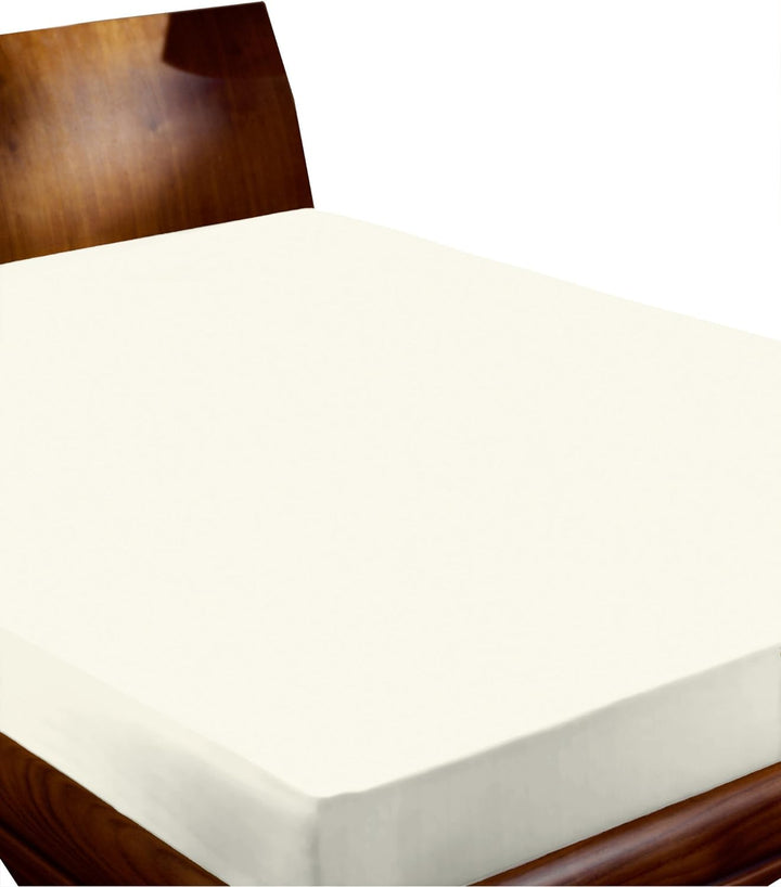 Primera Spannbettlaken Mako Satin 100% Baumwolle Ecru 140-160 x 200 cm, Ecru 140-160 x 200 cm