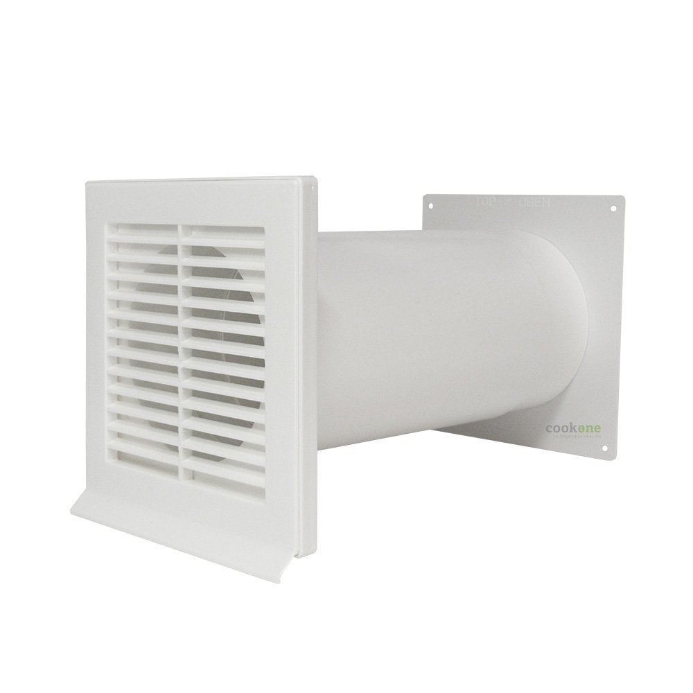 EASYTEC® Kunststoff-Mauerkasten Ø 100 mm mit Teleskoprohr und Rückstauklappe | DN100 | MK100W (weiss