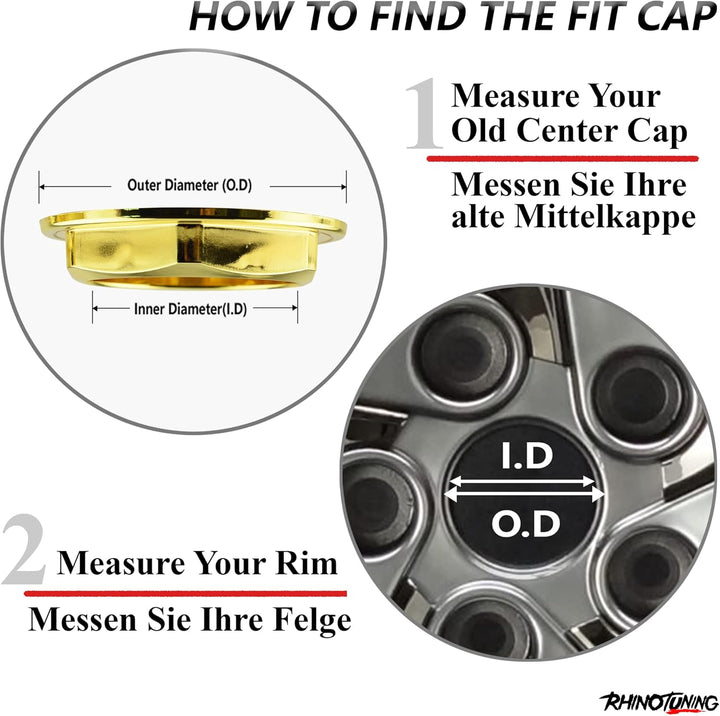 4 x 102mm Rad Nabenkappen Nabendeckel Radkappenclip Golden ABS-Kunststoff für 09.23.131 Gold OD 102m