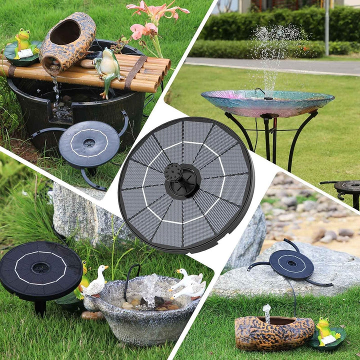 AISITIN Solar Springbrunnen für Aussen mit 2.8W Abnehmbares Solarpanel,2 IN 1 DIY Solarbrunnen für D