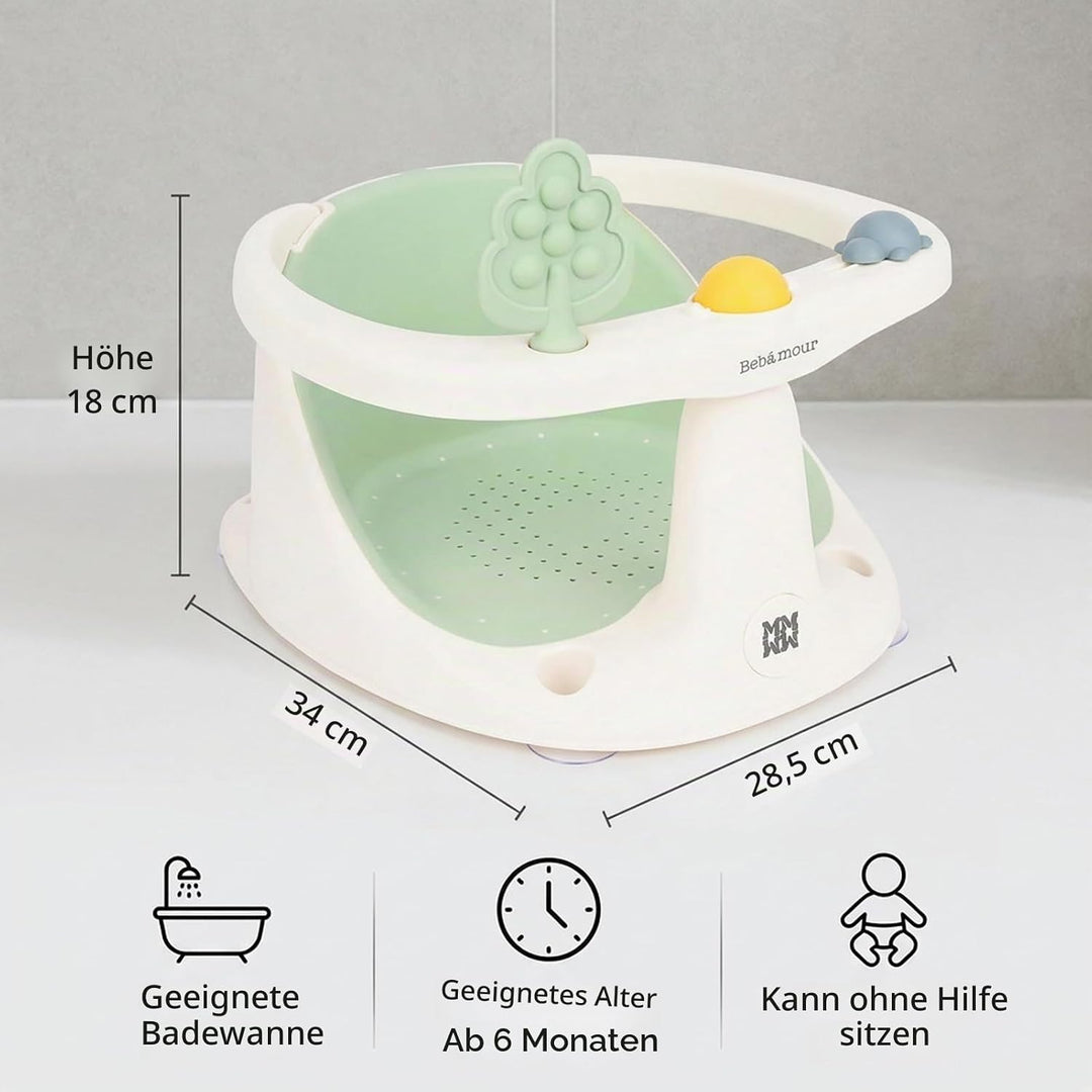 Bebamour Baby Badesitz 6 Monate+ Kind Badewanne Rutschfester 4 Green, 4 Green