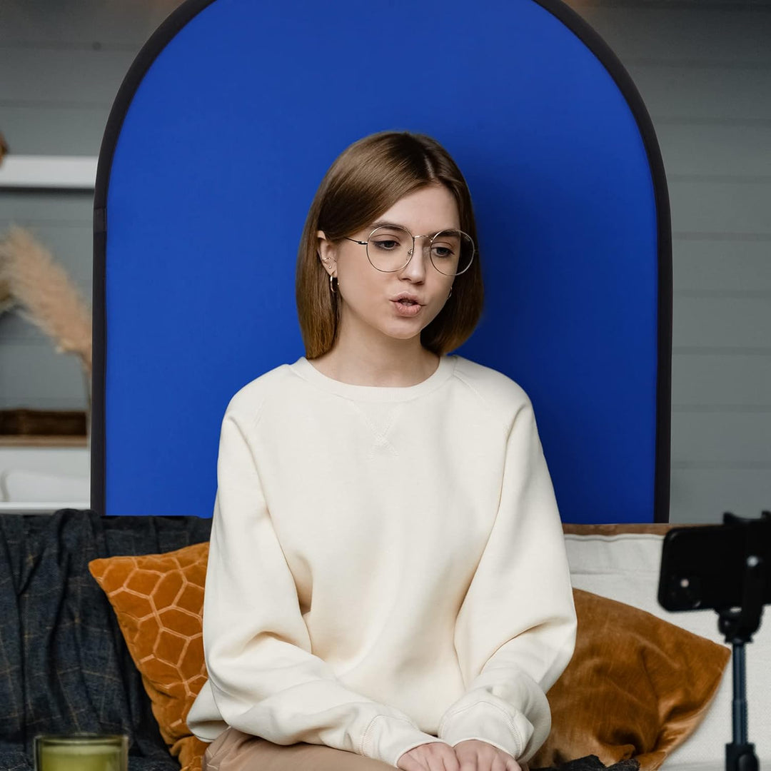 Selens Grau Blau Screen Chromakey Hintergrund, Self Tape Backdrop 150x200cm Pop Up Background Faltba