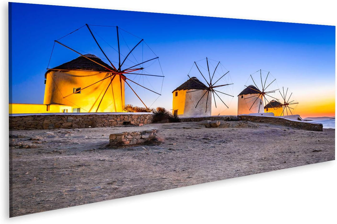 Bild Bilder auf Leinwand Mykonos Griechenland Kato Mili sind eine legendäre Windmühle auf der griech