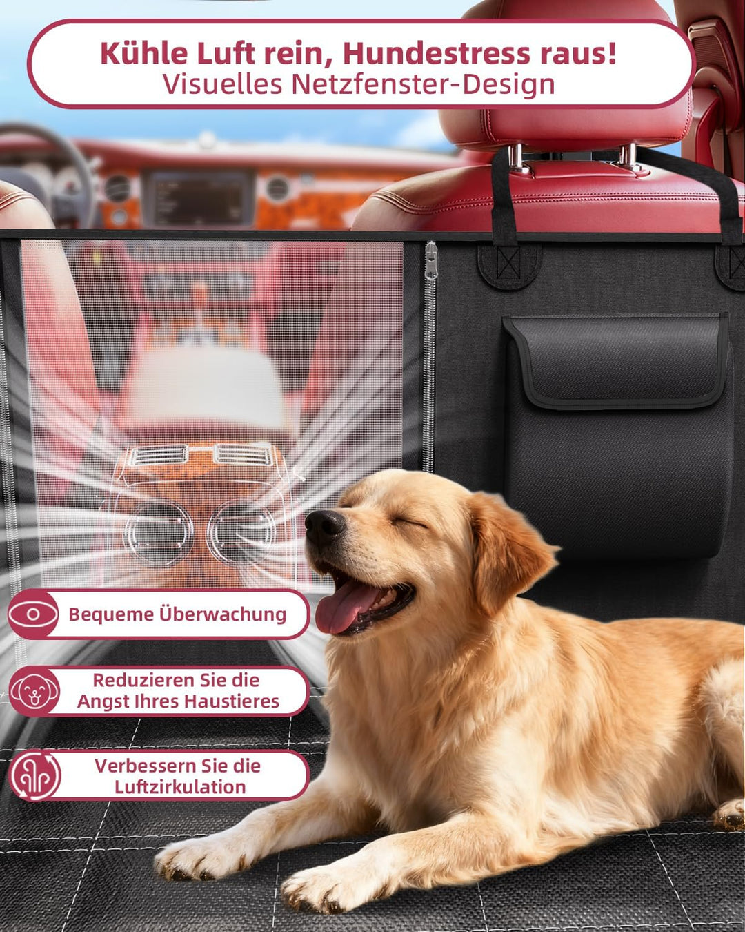 Hundedecke Auto Rückbank 100% Wasserdicht Kratzfeste Autoschondecke Hund Rücksitz mit Seitenschutz u