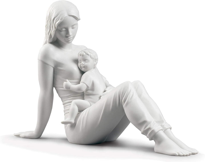 LLADRÓ Figur Mutterliebe. Weiss Matt. Mutter. Porzellan.