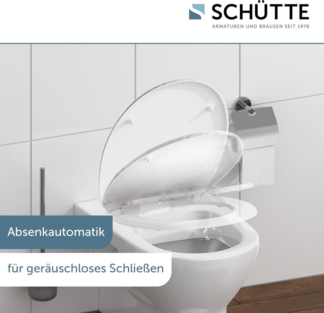 SCHÜTTE WC-Sitz FLOWERS & WOOD mit Absenkautomatik, Toilettendeckel mit Motiv, Duroplast Klodeckel (
