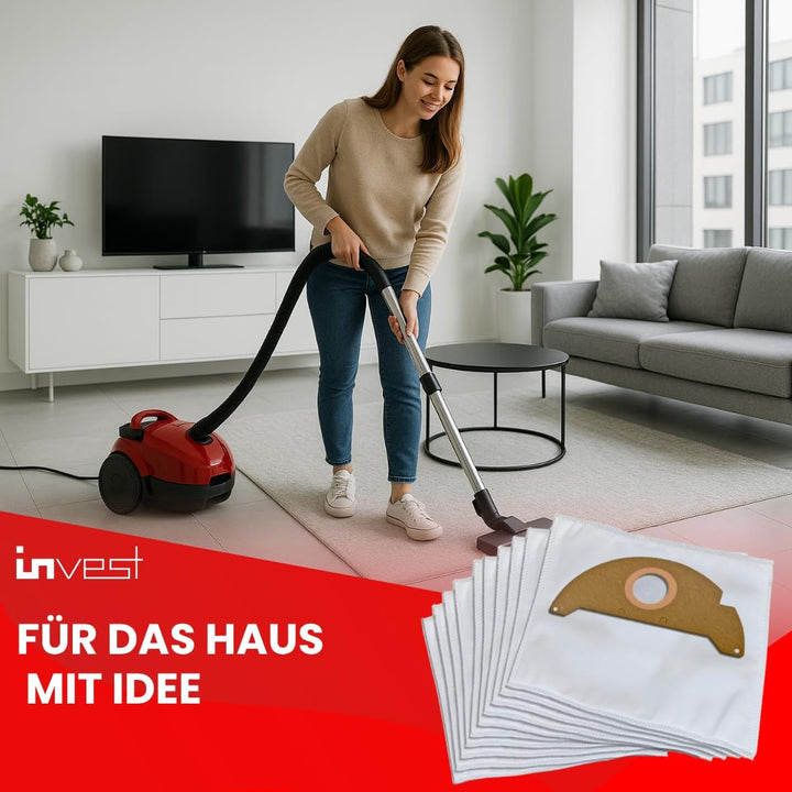 Invest - Staubsaugerbeutel Ersatz, Filtertüten Beutel Kompatibel mit Kärcher: A 2003, A 2004, A 2014