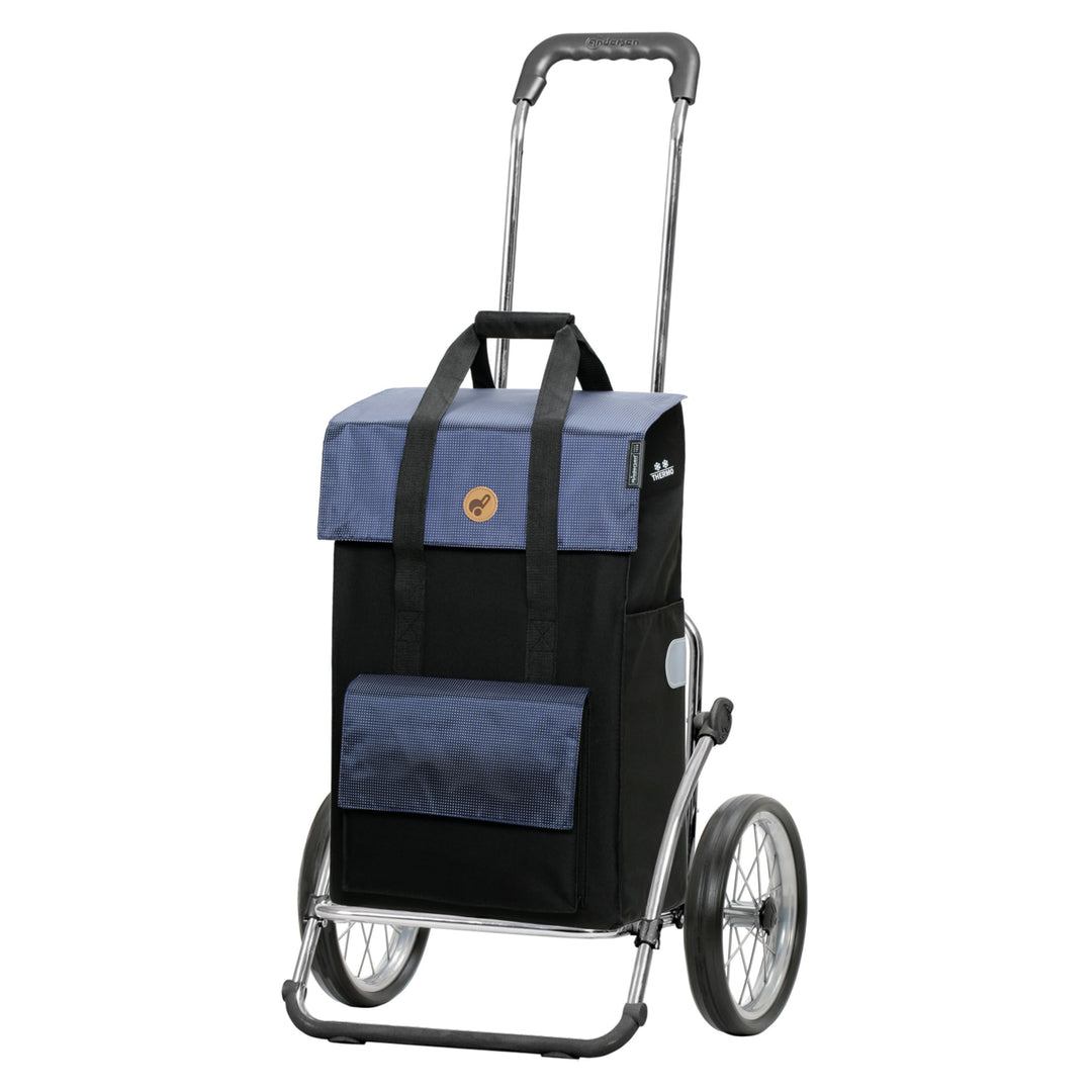 Andersen Einkaufstrolley Royal Stahl klappbar mit Metallspeichen-Rad Ø 25cm und 43 Liter Tasche Vekt