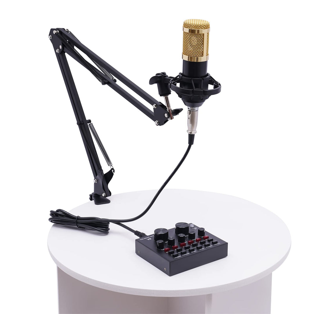 Kondensatormikrofon Mikrofon Set V8 Live Soundkarte Audio Mixer Voice Changer Mit Mikrofonaufhängung