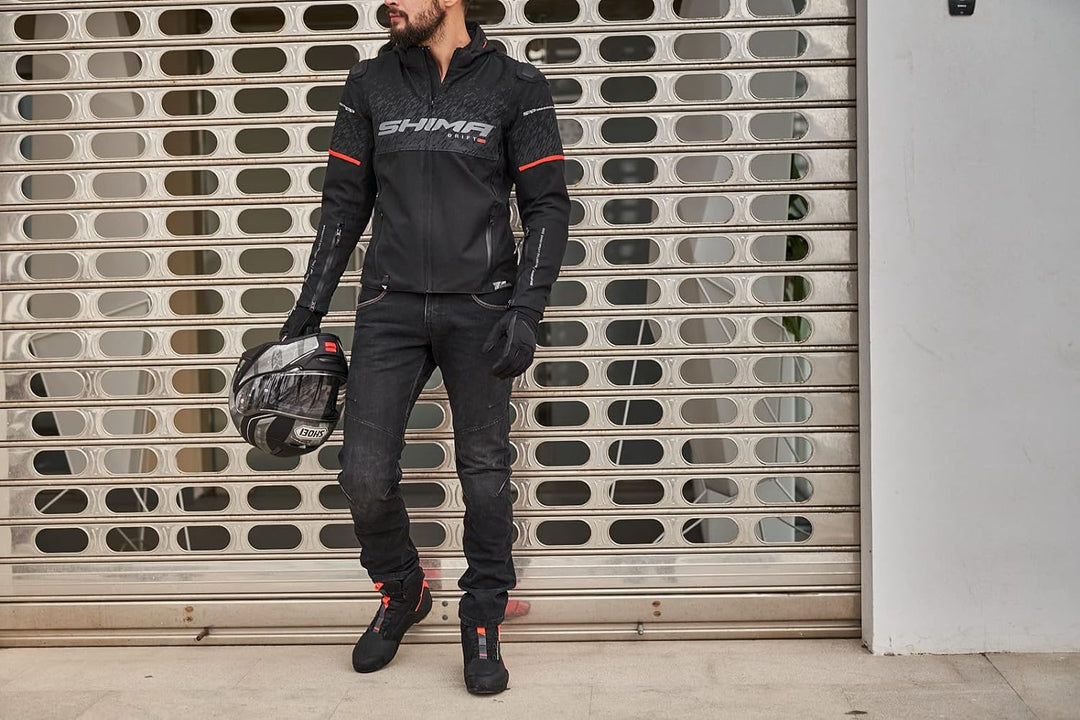 SHIMA DEVON Motorradjeans - Belüftete Elastische Slim Fit Biker Motorradhose mit FiberQL-Verstärkung