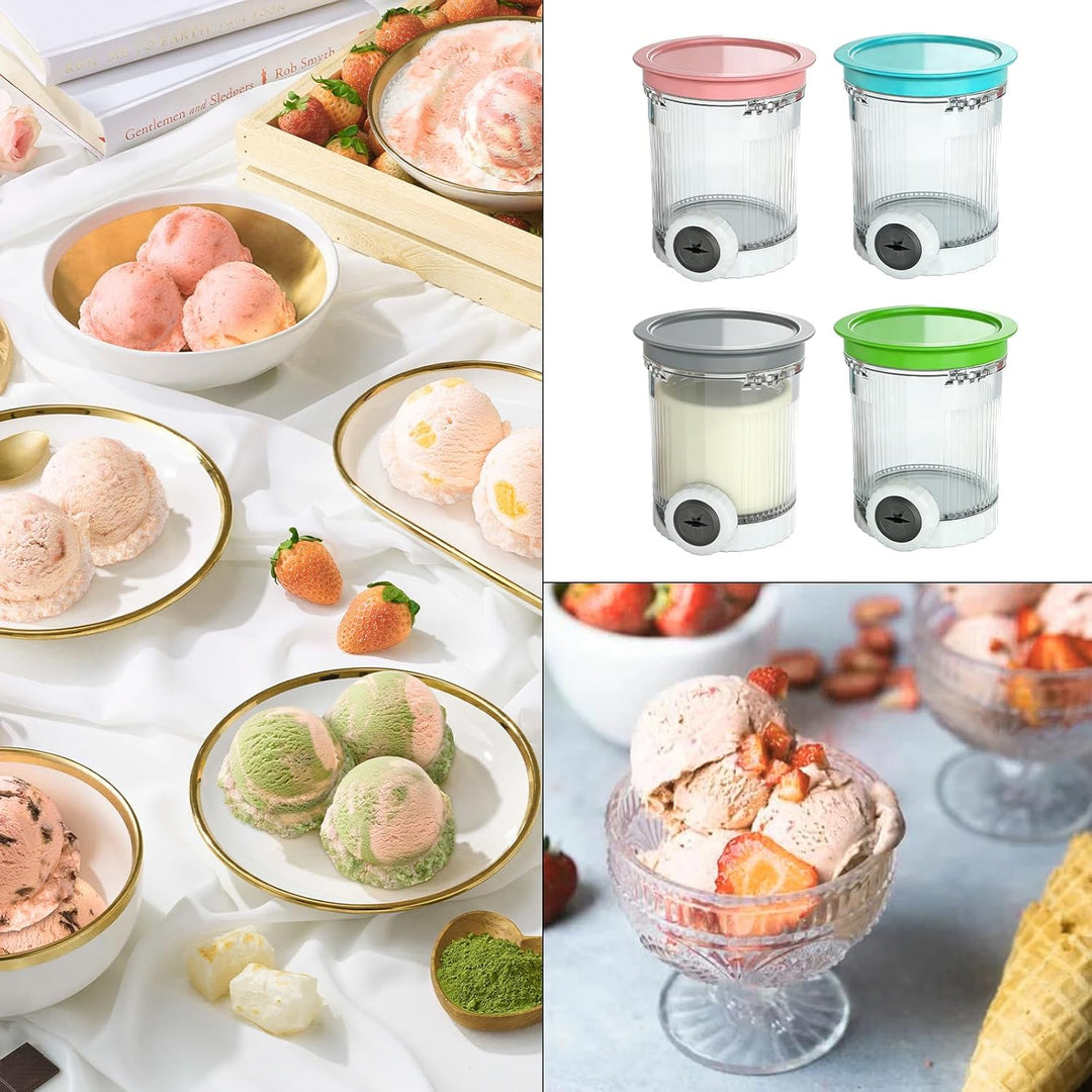 Behälter Kompatibel Mit Ninja Swirl Creami, 4 Stück 480ml Ersatzbecher Mit Deckeln, Tubs Zubehör Für