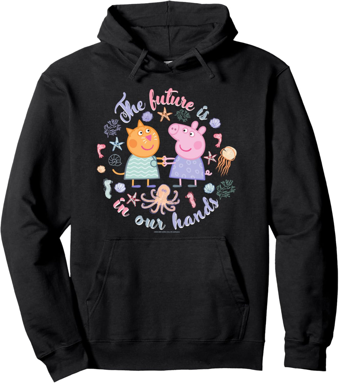 Peppa Wutz And Candy Cat The Future Is In Our Hands Pullover Hoodie