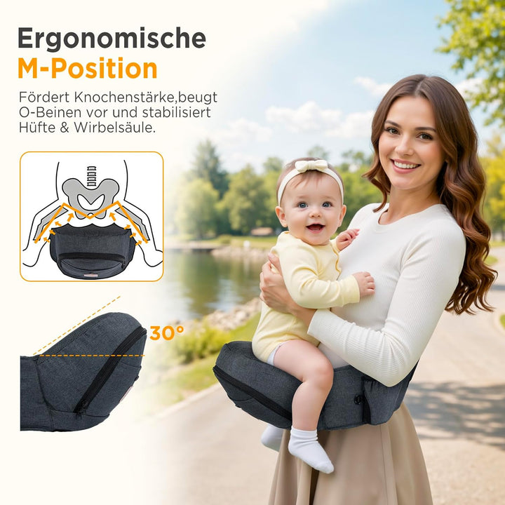 GAGAKU Baby Hüftsitz Babytrage ErgonomischeBaby Hüfttrage Leicht Tragehilfe Baby mit Stauraum für Ki