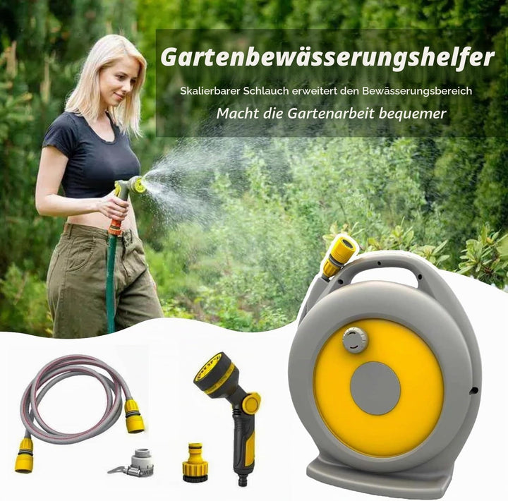 Garten Schlauchbox, Mobile Schlauchaufbewahrung, Schlauchaufroller für Ordentlich und tragbar, Einzi