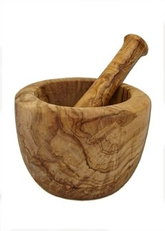Grosser Mörser aus Olivenholz, Durchmesser ca. 14 cm