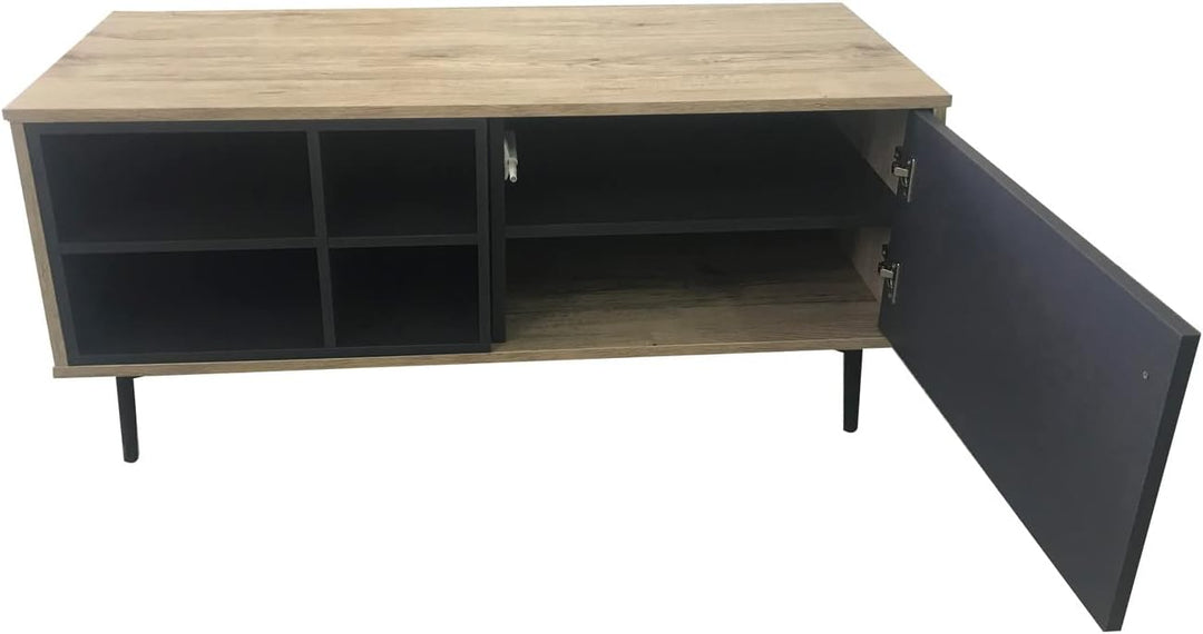 Sit Möbel TV Lowboard, 100% MDF mit glatter Dekorfolie, Dunkel, Natur, 47,5x38,5x28 cm