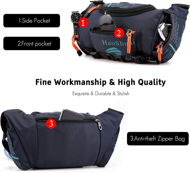 FANDARE Beiläufig Brusttasche Sling Bag Outdoorsport Bauchtasche Schultertasche Herren Grosse Kapazi