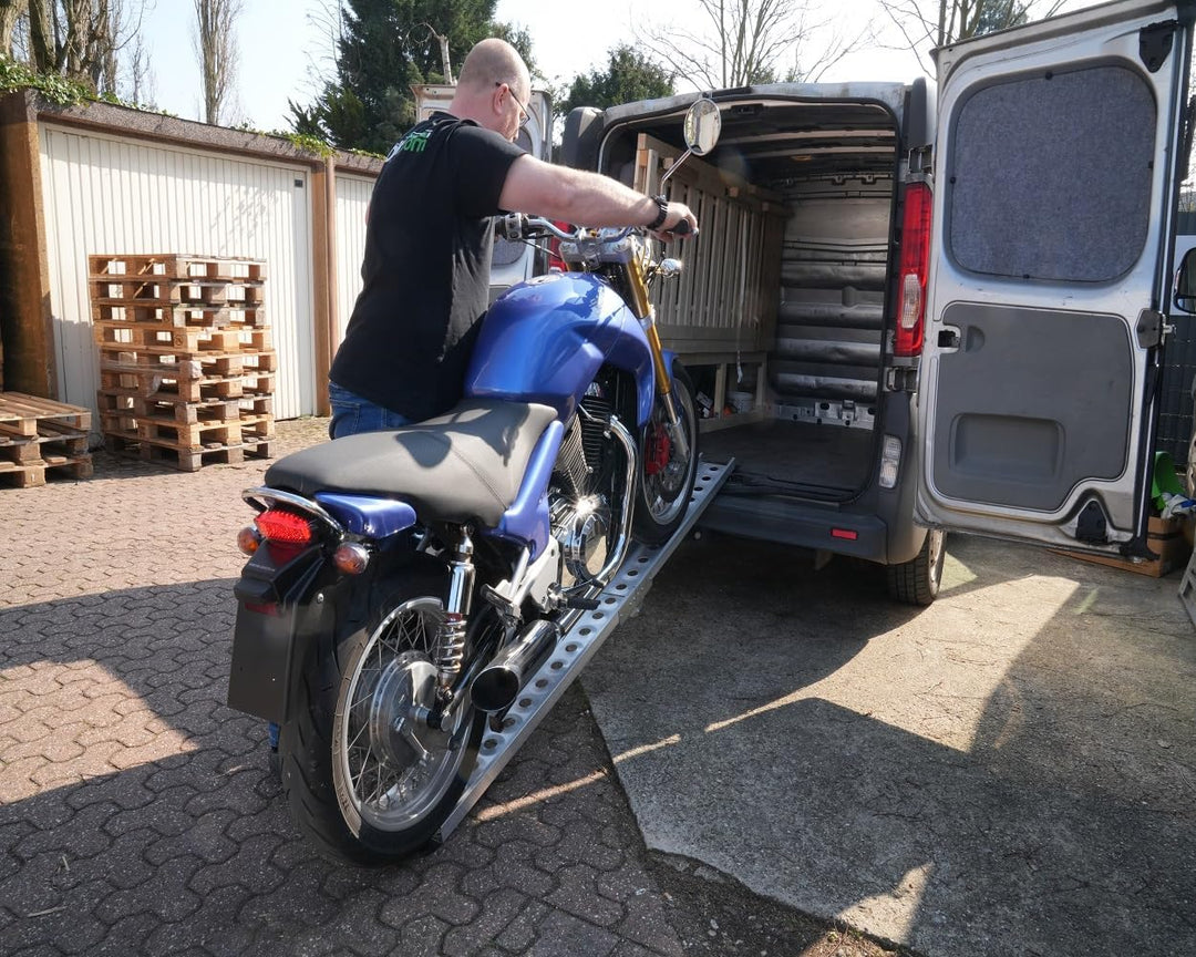 2EXTREME Alu Auffahrrampe klappbar 222x16,5cm 180kg Motorradrampe, Verladerampe, Verladeschiene, Auf