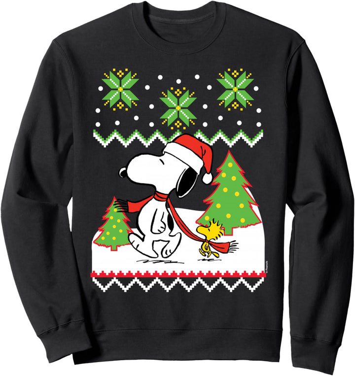 Peanuts Santa Snow Snoopy und Woodstock Sweatshirt