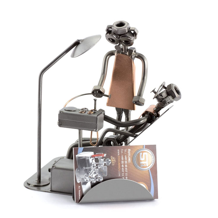 Steelman24 I Schraubenmännchen Zahnarzt mit Visitenkartenhalter I Made in Germany I Handarbeit I Ges