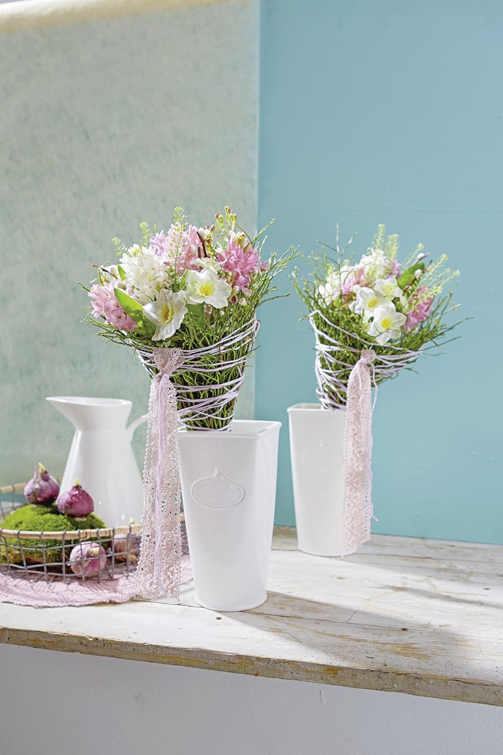 Blumentopf Würfel Sandra's Secret Garden weiss eckig 17 cm Ø 18,0 x 18,0 cm von Sandra Rich