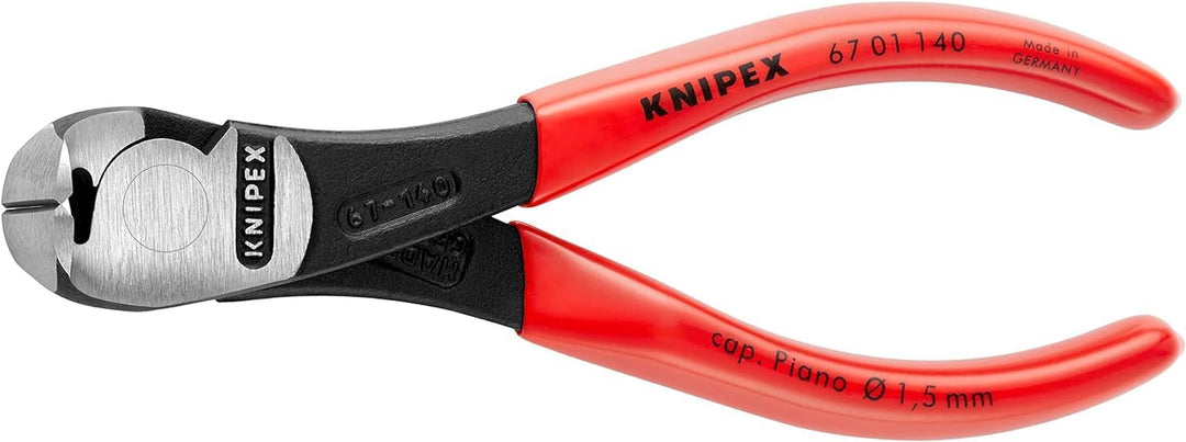 Knipex Kraft-Vornschneider schwarz atramentiert, mit Kunststoff überzogen 140 mm 67 01 140 140 mm at