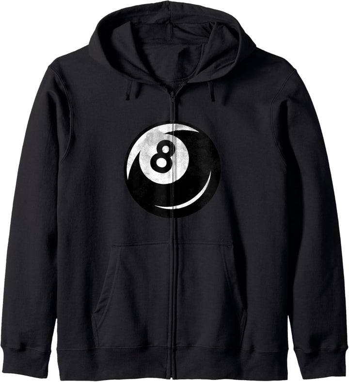 8 Ball Billard Spieler Pool Distressed Design Billard Kapuzenjacke