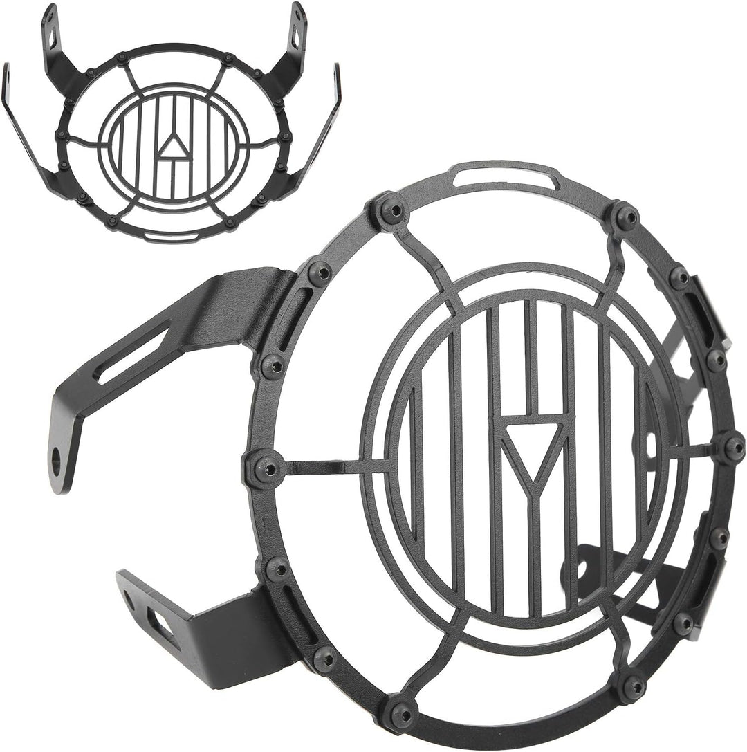 Motorrad Scheinwerferschutz,Dioche Iron Black Front Scheinwerferschutz Abdeckung Schutzgitter Schutz