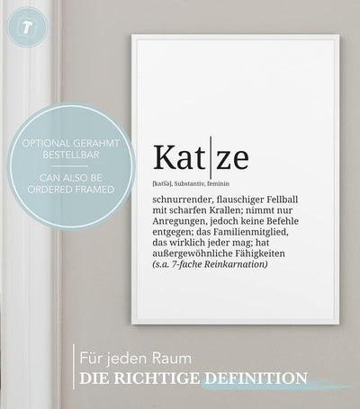 Papierschmiede® Definition: Katze, DIN A1 (59x84 cm), XXL Poster für Wohnzimmer, Schlafzimmer, Küche