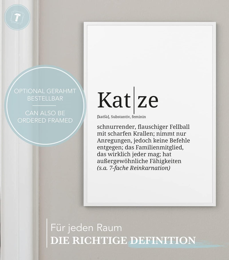 Papierschmiede® Definition: Katze, DIN A1 (59x84 cm), XXL Poster für Wohnzimmer, Schlafzimmer, Küche