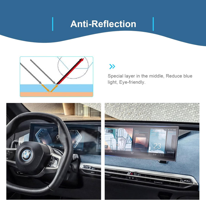 GAFAT [4 Stück] Kompatibel mit BMW i3 i4 i5 i7 iX X5 X6 X7 XM iDrive 8 2022 2023 2024 Schutzfolie, N