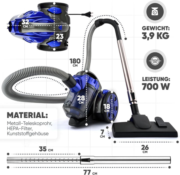 Clatronic® Staubsauger Beutellos | Testsieger Preis/Leistung bei Haus & Garten-Test | Beutelloser St