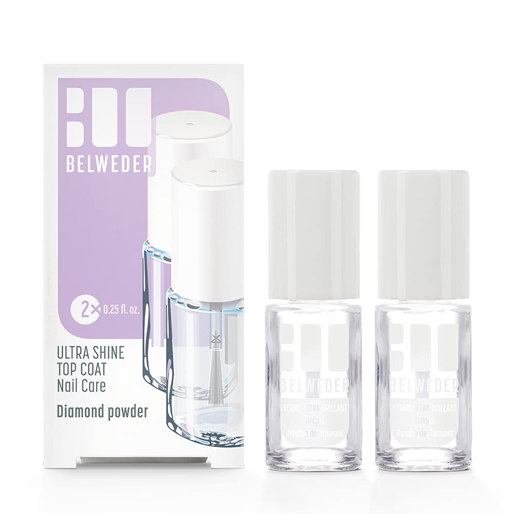 BELWEDER - Nagelhärter mit Glänzend Diamantpulver 2 x 7,5ml - Nagelpflege für Weiche und Geriffelte