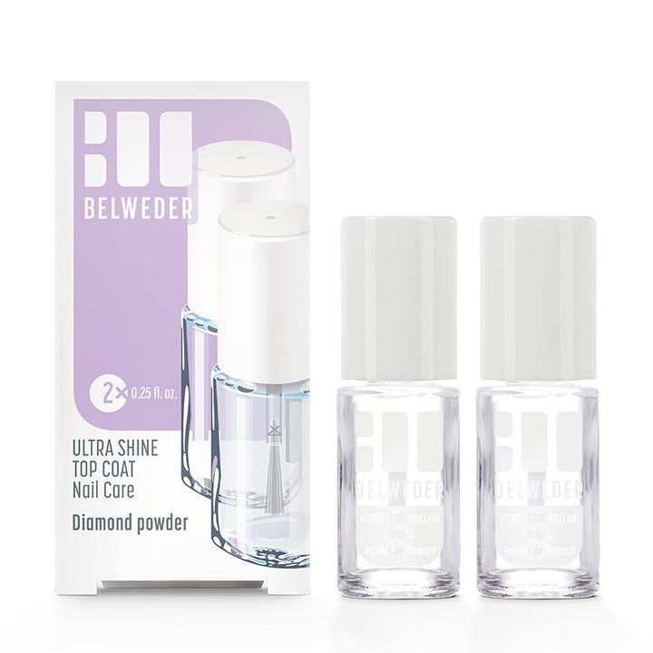 BELWEDER - Nagelhärter mit Glänzend Diamantpulver 2 x 7,5ml - Nagelpflege für Weiche und Geriffelte