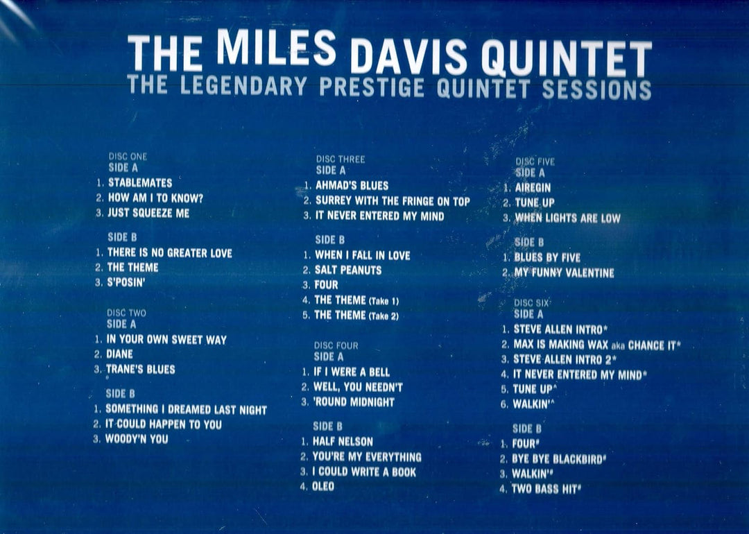 The Legendary Prestige Quintet Sessions, Vinyl