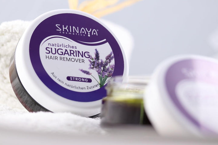 SKINAYA® PREMIUM ZUCKERPASTE SET ZUR HAARENTFERNUNG - 300 Gramm Sugaring Wachs Waxing Set (Lavendel)