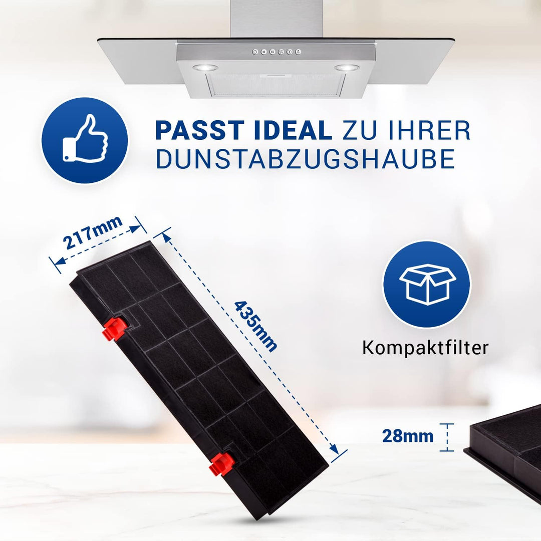 VIOKS Kohlefilter für Dunstabzugshauben Ersatz für AEG 9029801207 Typ 150 - Aktivkohlefilter Dunstab