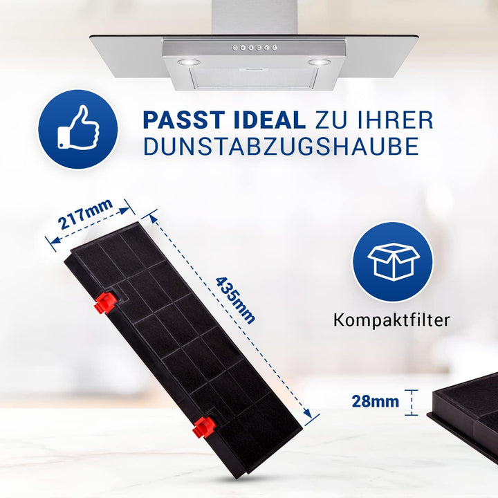 VIOKS Kohlefilter für Dunstabzugshauben Ersatz für AEG 9029801207 Typ 150 - Aktivkohlefilter Dunstab