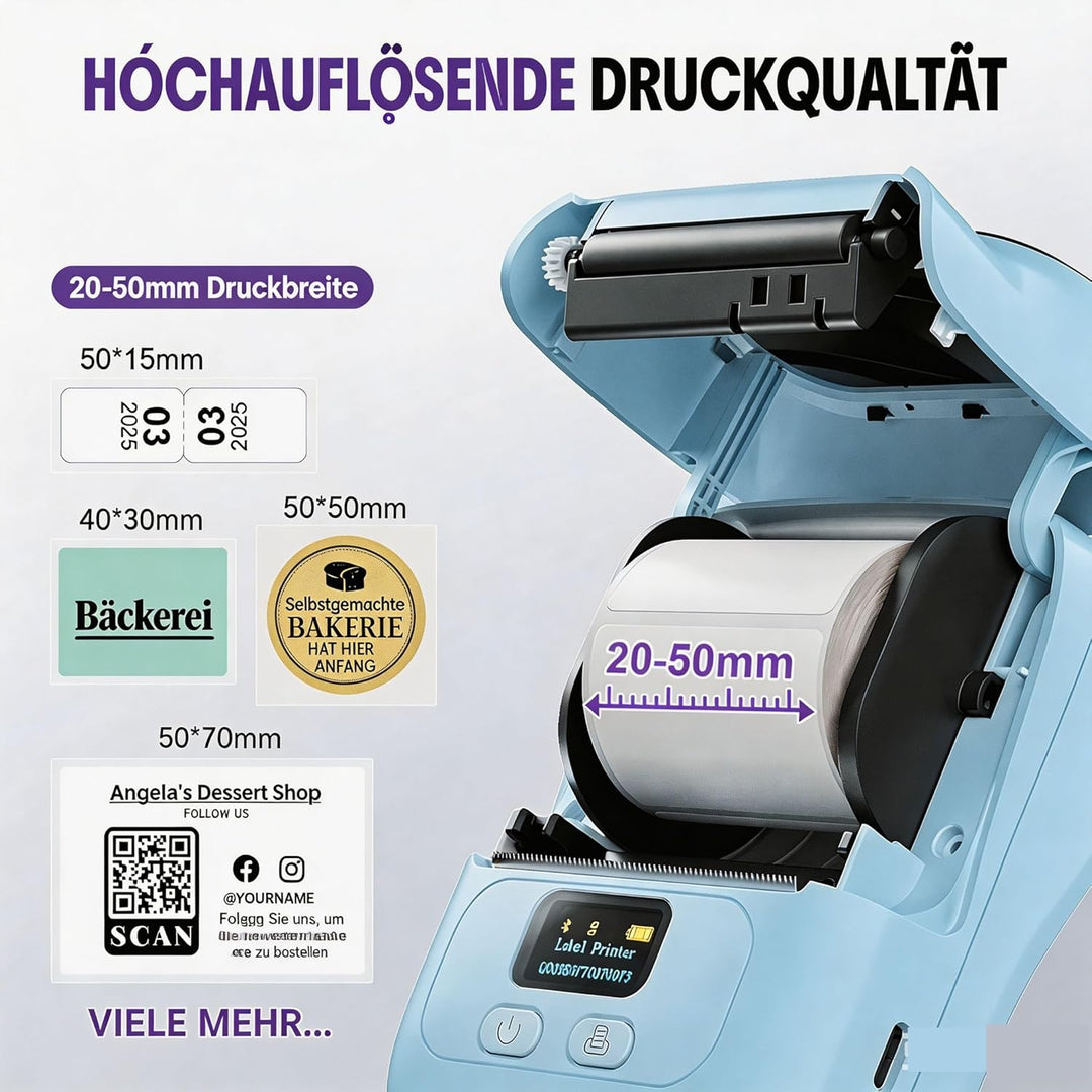 Phomemo M110 Bluetooth Etikettendrucker Barcode Etikettendrucker beschriftungsgerät Selbstklebend La
