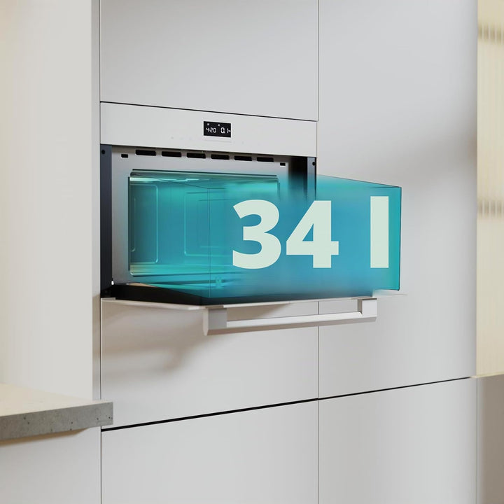 Cecotec Bolero Hexa MW703800 Glasweiss, 1450 W, 34 L Kapazität, Mikrowellenfunktion, Grillmodus, Def