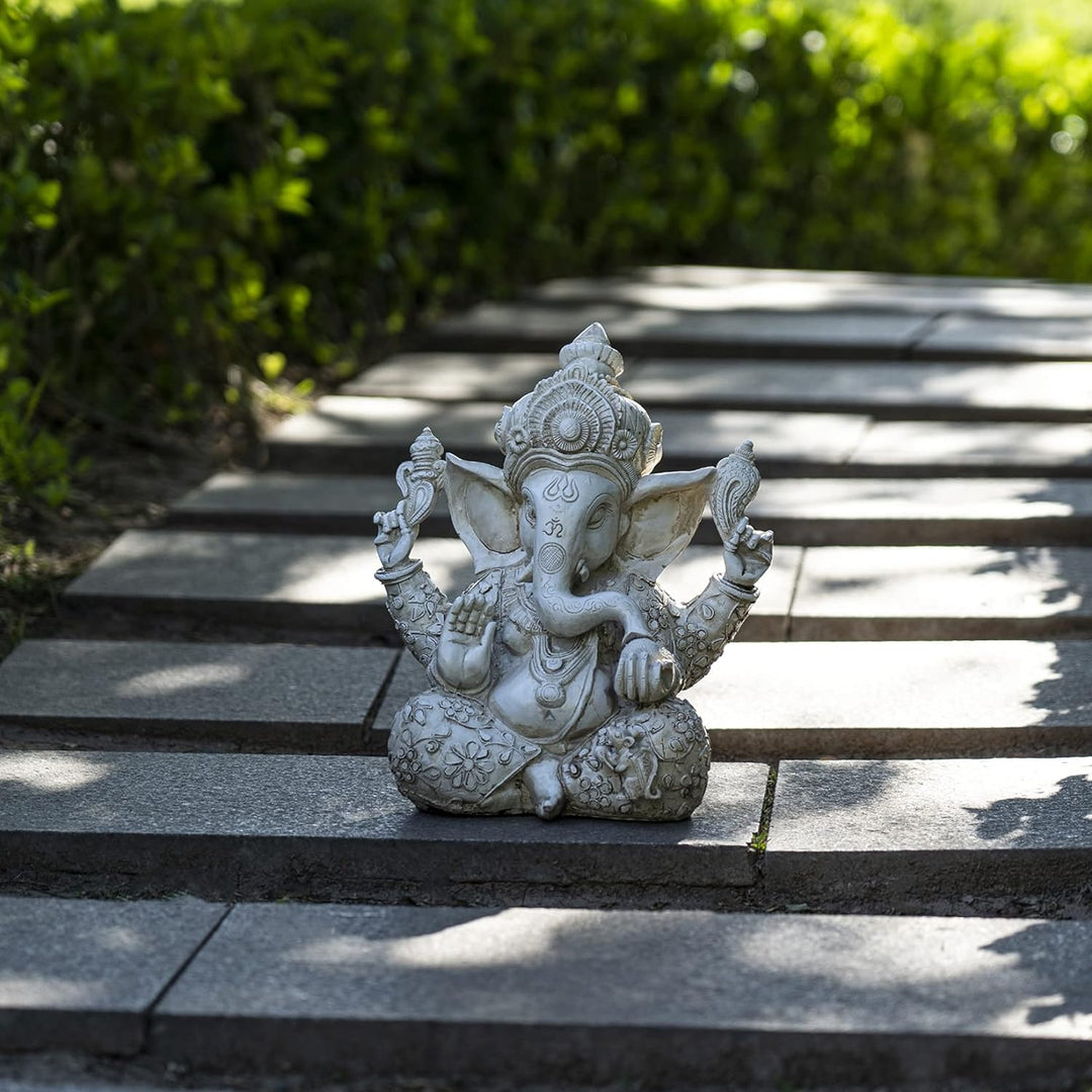 Pevfeciy Statue von Elefantengott Ganesha Figuren handgemachte Buddha Skulptur Home Decor Crafts Ges