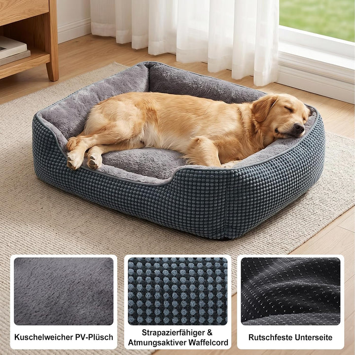 FURTIME Hundebett Mittelgrosse Hunde, Hundekorb Waschbar Flauschig, Rutschfestes Hundekörbchen Hunde