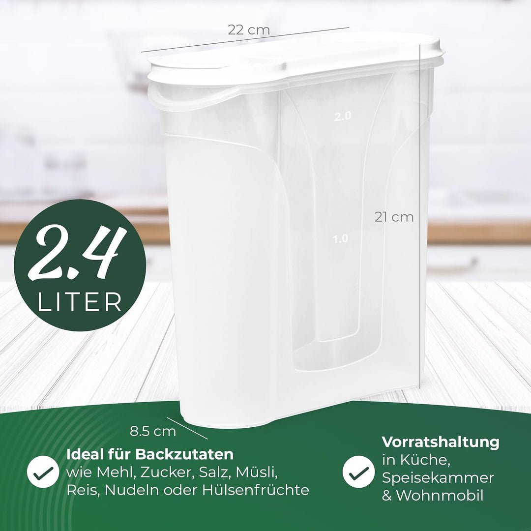 Novaliv Schüttdosen 6er Set Vorratsdose zum Streuen 2,4 Liter - Masse (LxBxH): 22 x 21 x 8,5 cm - Do